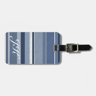Stripes Blue Luggage Tag