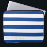 STRIPES Blue on any Colour Laptop Sleeve<br><div class="desc">Horizontal stripes against white,  that can be recolored. Play with background colours to create new effects!</div>