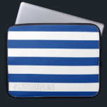 STRIPES Blue on any Colour Laptop Sleeve<br><div class="desc">Horizontal stripes against white, that can be recolored. Play with background colours to create new effects!</div>