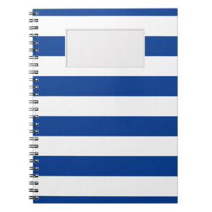 STRIPES Blue on any Colour Spiral Notebook