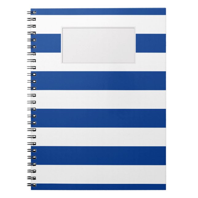STRIPES Blue on any Colour Spiral Notebook (Front)