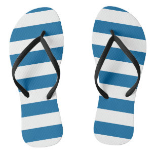 Stripes Blue & White Customisable Jandals