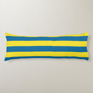 Stripes   Blue & Yellow   Customisable Body Cushion