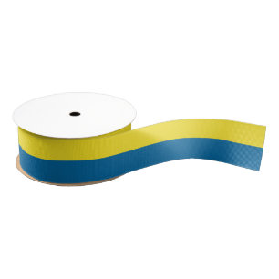 Stripes Blue & Yellow Customisable Grosgrain Ribbon