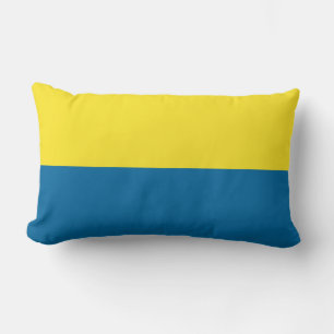 Stripes   Blue & Yellow   Customisable Lumbar Cushion