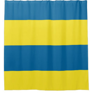 Stripes   Blue & Yellow   Customisable Shower Curtain