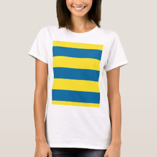 Stripes Blue & Yellow Customizable T-Shirt