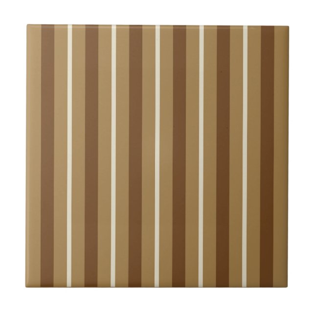Stripes Brown White Tile (Front)