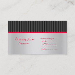 STRIPES BUSINESS CARD BLACK/RED/SILVER