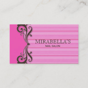 Stripes Business Card Swirl Pink Brown