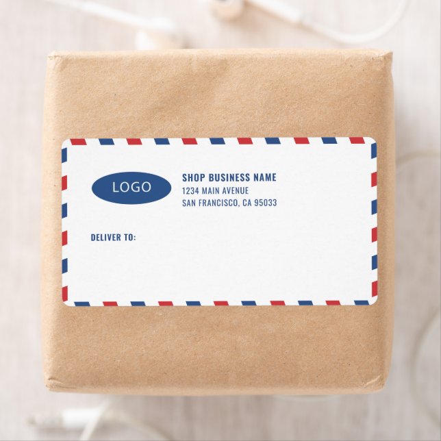 Stripes Business Logo Mailing Shipping Labels (Insitu)