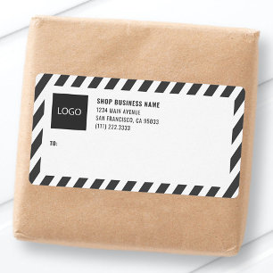 Stripes Business Logo Mailing Shipping Labels