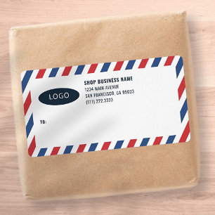 Stripes Business Logo Mailing Shipping Labels