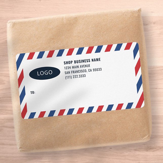 Stripes Business Logo Mailing Shipping Labels (Creator Uploaded)
