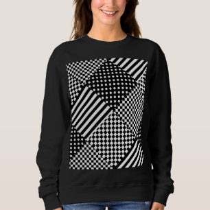 Stripes Check Harlequin Polka Dots Mixed Design Sweatshirt