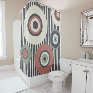 Stripes Circle Pattern Shower Curtain