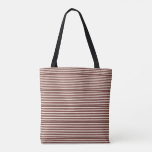 Stripes design natural colours brown and pale pink tote bag