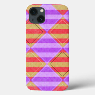 Stripes, Diamonds, Spot Pattern by Shirley Taylor iPhone 13 Case