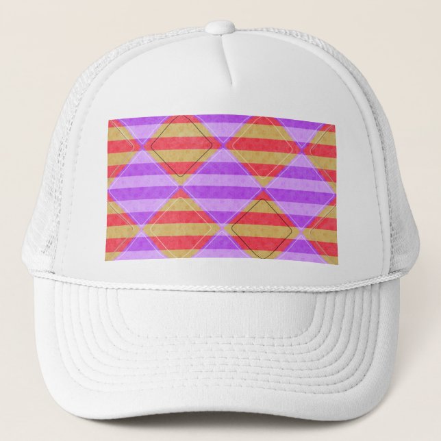 Stripes, Diamonds, Spot Pattern by Shirley Taylor Trucker Hat (Front)