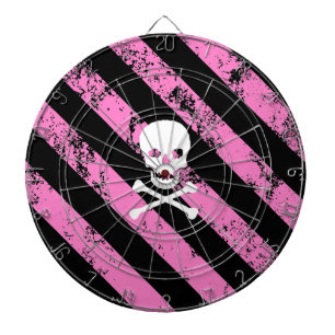 Stripes EMO cracked Skull and bones Dartboard