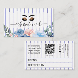  Stripes Eyebrows and lash tech referral card