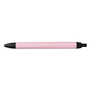 Stripes Flamingo Pink Black Ink Pen