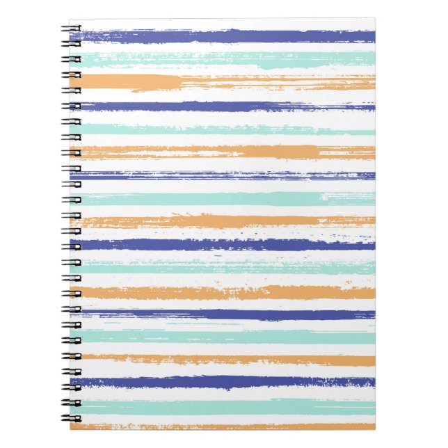 Stripes geometric textile seamless vintage pattern notebook (Front)