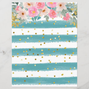 Stripes/Gold Confetti Scrapbook Paper