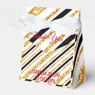 Stripes Gold Glitter Black Boho Popular Collection Favour Box