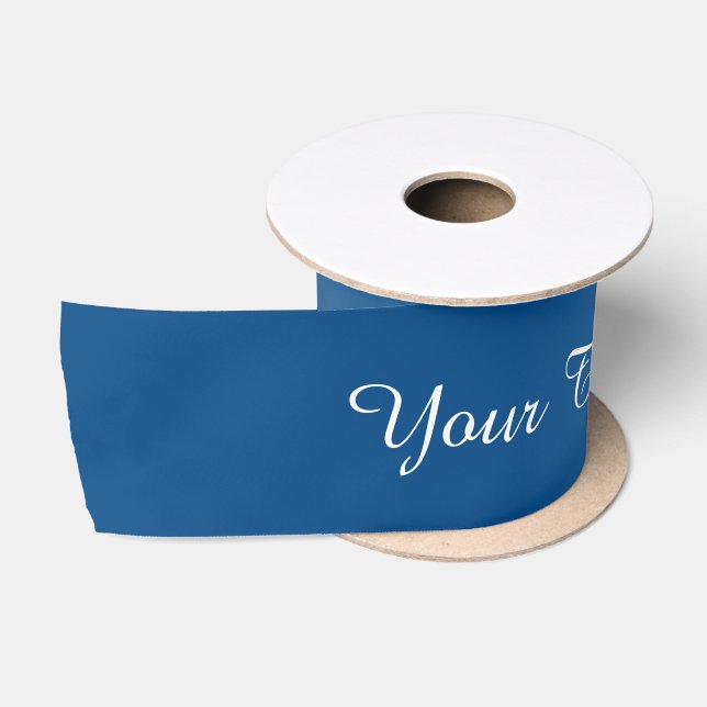 STRIPES gradients - blue + your text Satin Ribbon (Spool)