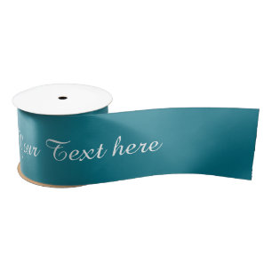 STRIPES gradients - ocean blue + your text Satin Ribbon