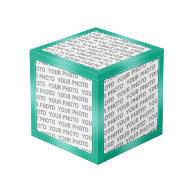 STRIPES gradients - ocean green + your ideas Cube (Front Angled)