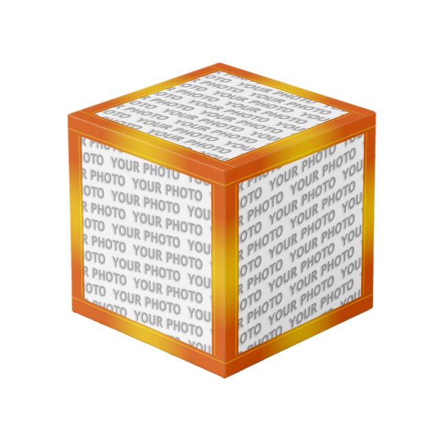 STRIPES gradients - orange yellow + your ideas Cube (Front Angled)