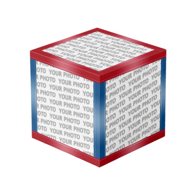 STRIPES gradients - red blue + your ideas Cube (Front Angled)