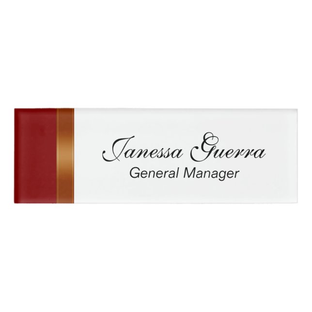 STRIPES gradients - red brown + your ideas Name Tag (Front)