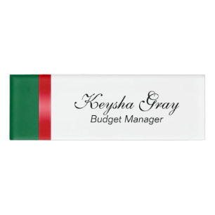 STRIPES gradients - red + your idea Name Tag