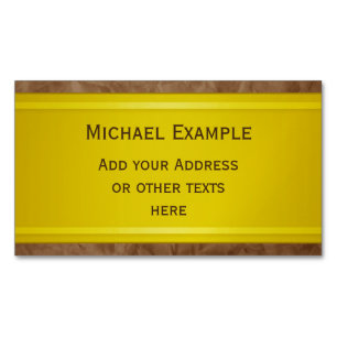 STRIPES gradients - yellow + your text Magnetic Business Card