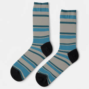Stripes Gray and Blue Socks