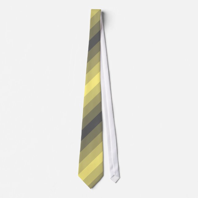 stripes gray yellow gray gray yellow tie (Front)
