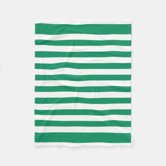 Stripes | Green & White | Customisable | Fleece Blanket