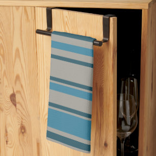 Stripes Grey and Blue Tea Towel