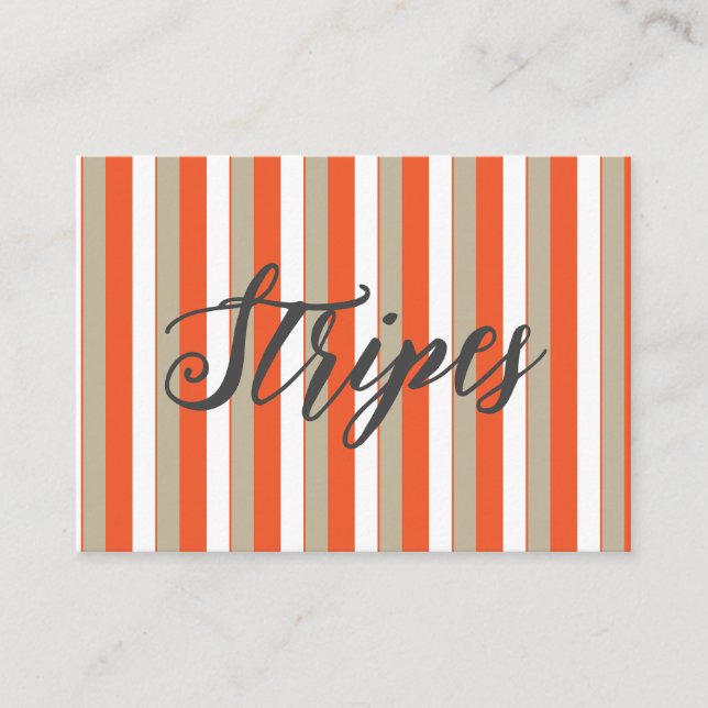 Stripes Grey Orange Stripes   Business Card (Front)