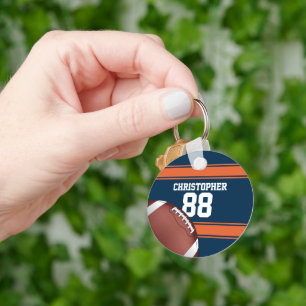 Stripes Grid Iron Football fan Key Ring