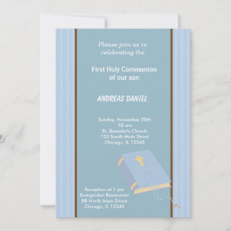 Stripes Holy Communion Invitation