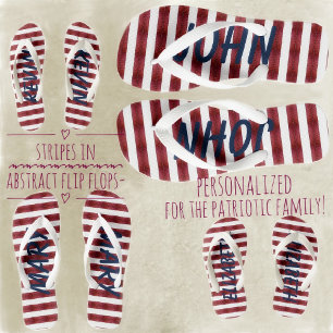 Stripes In Abstract Flip Flops
