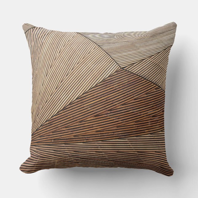 Stripes in Brown Shades Throw Pillow (Front)