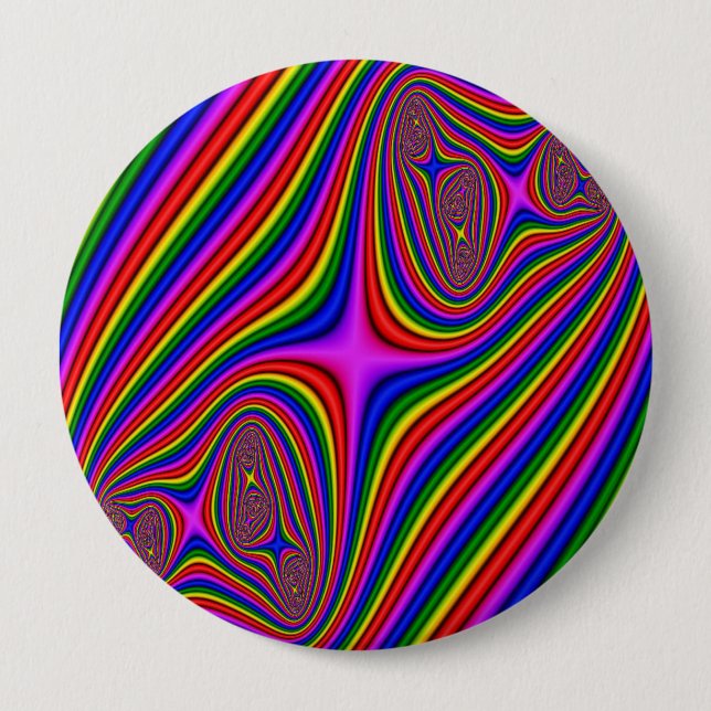 Stripes in colors 10 cm round badge (Front)