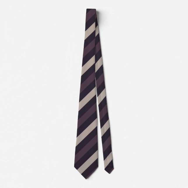 Stripes in Deep Purple, Dark Brown and Beige Tie (Front)