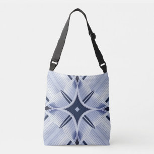 Stripes in harmony blue and grey crossbody bag