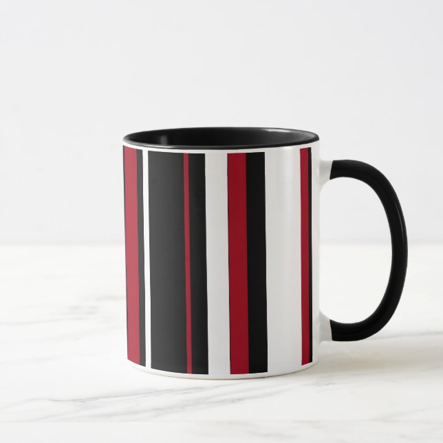Stripes in Red Black and White Mug (Right)